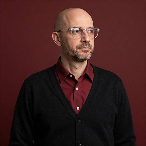 Balding Middle-Aged Man Studio Portrait