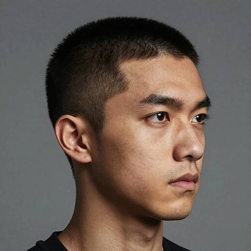 Realistic Buzz Cut Rugged Male Portrait