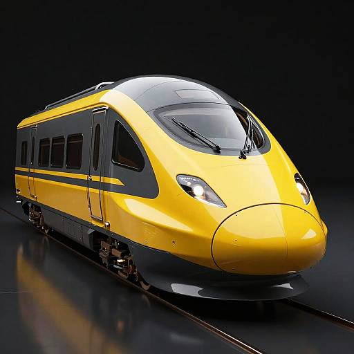 Futuristic High-Speed Yellow Train