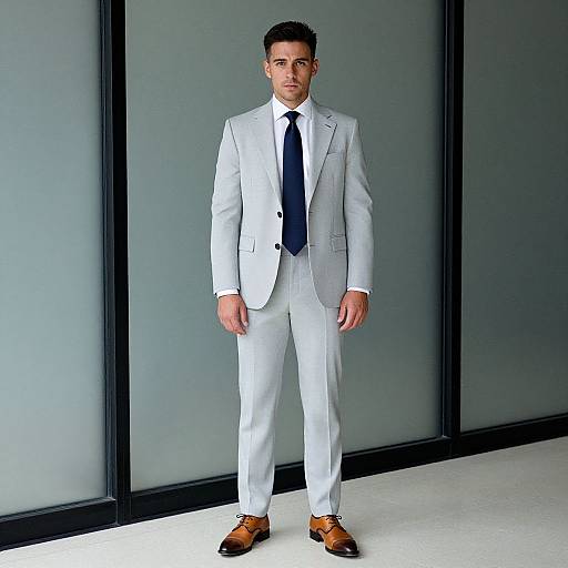 Confident Man in Modern Minimalist Suit
