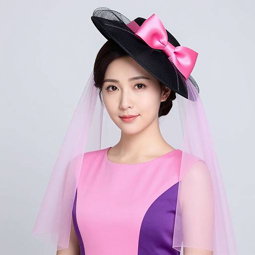 Elegant Woman in Purple Dress