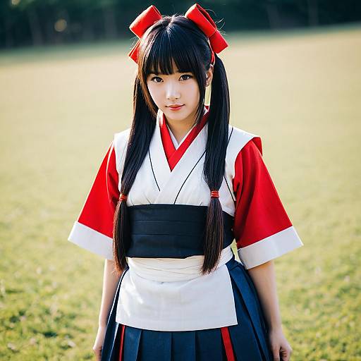 Lifestyle costume photo of Amayadori machi. Cosplay clothes