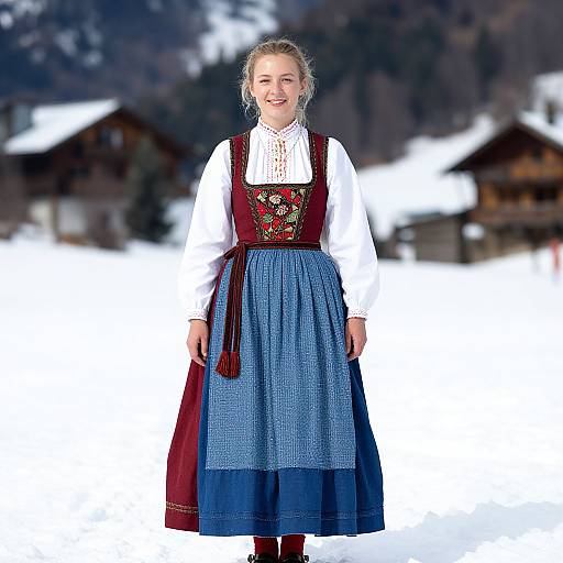 Woman in Traditional Alpine Dress