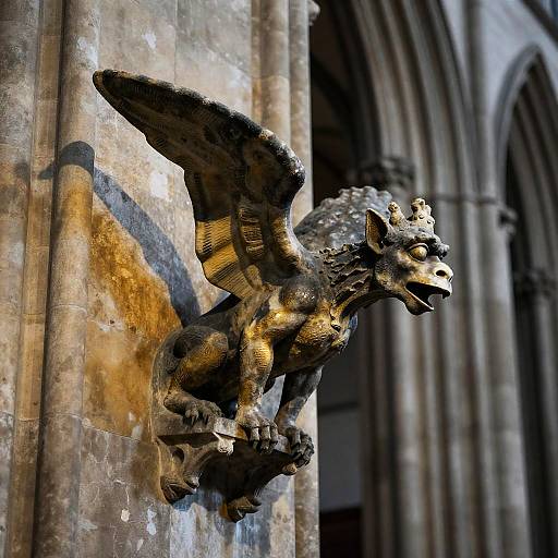 Surreal Banksy Gargoyle in Abandoned Cathedral