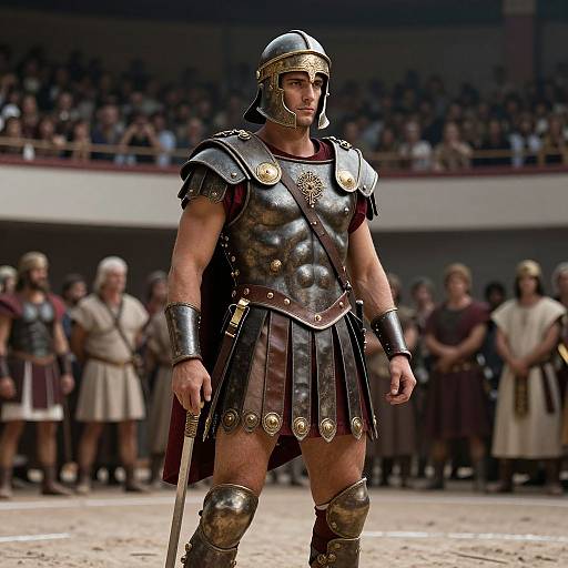 Realistic Roman Gladiator in Arena