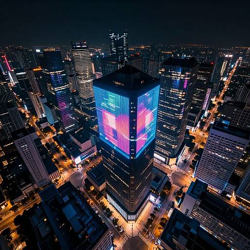 Futuristic Neon Cityscape at Night