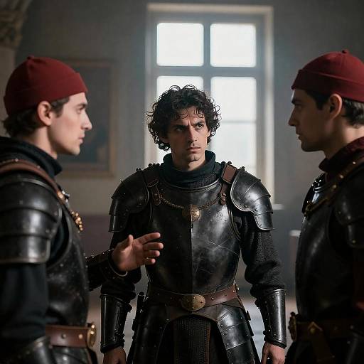 Mysterious Trio in Dim Light