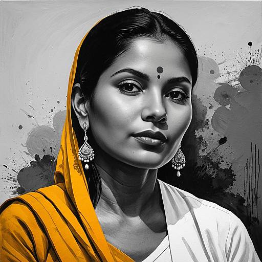 Two-Tone Turmeric South Asian Portrait