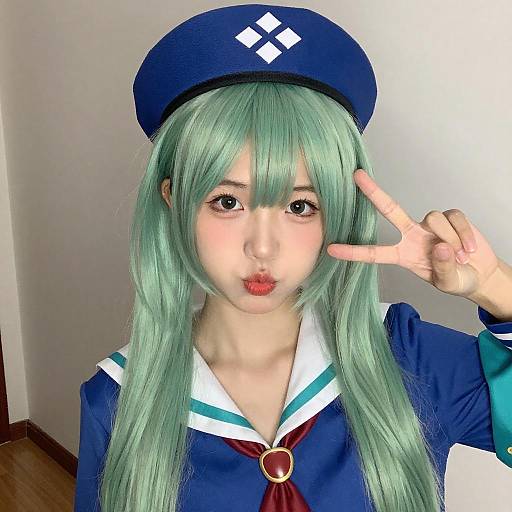 Playful Portrait with Sailor-Style Hat