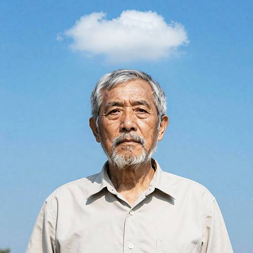 Surreal Portrait of Elderly Man Outdoors