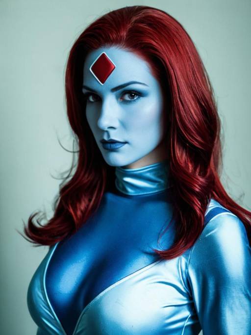 Realistic Mystique Cosplay by Woman