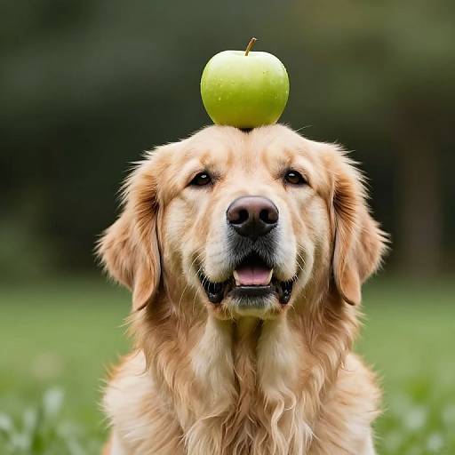 Gravity-Defying Golden Retriever Portrait