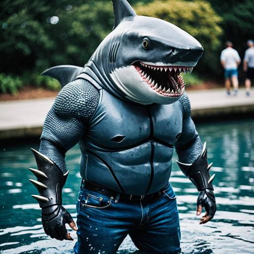 Cosplay King Shark Outfit with Aquatic Flair