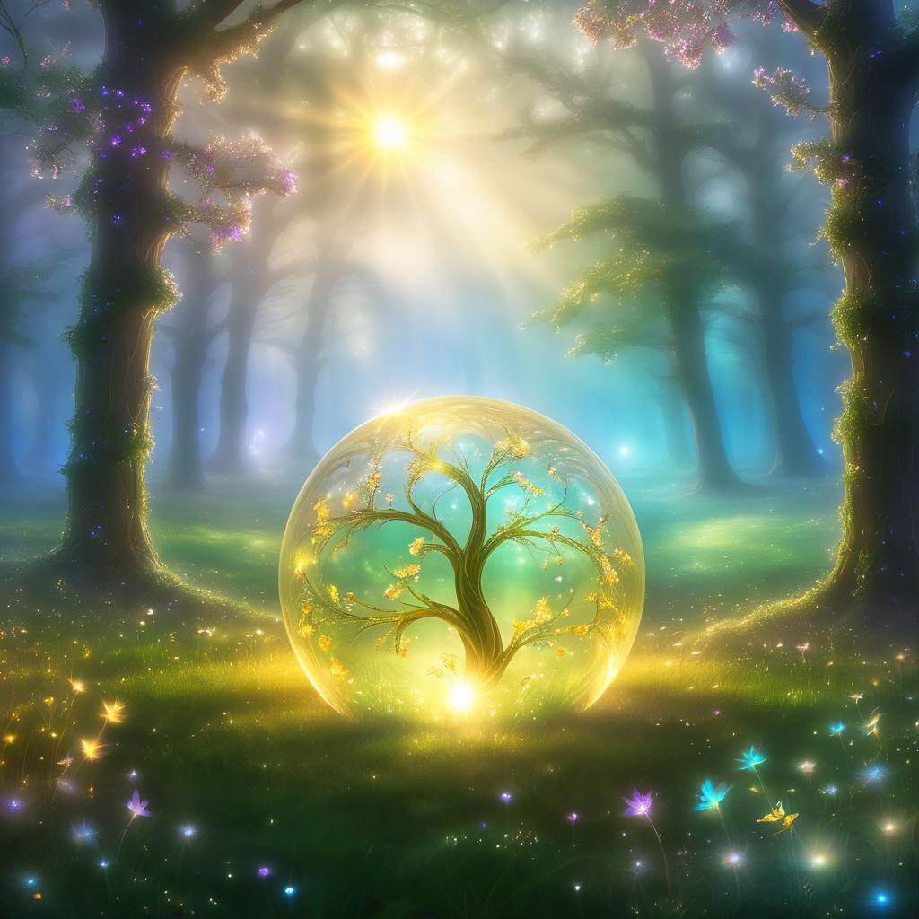 Enchanted Orb in a Luminous Meadow