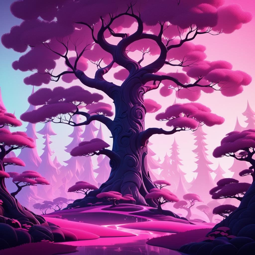 Enchanting Pink Tree from Fantasy Realm