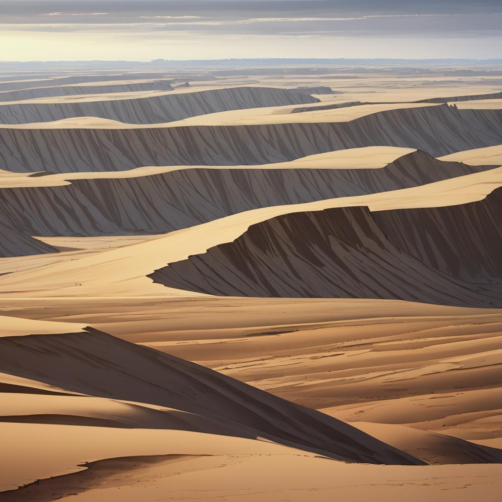 Artistic Render of Barren Badlands Landscape