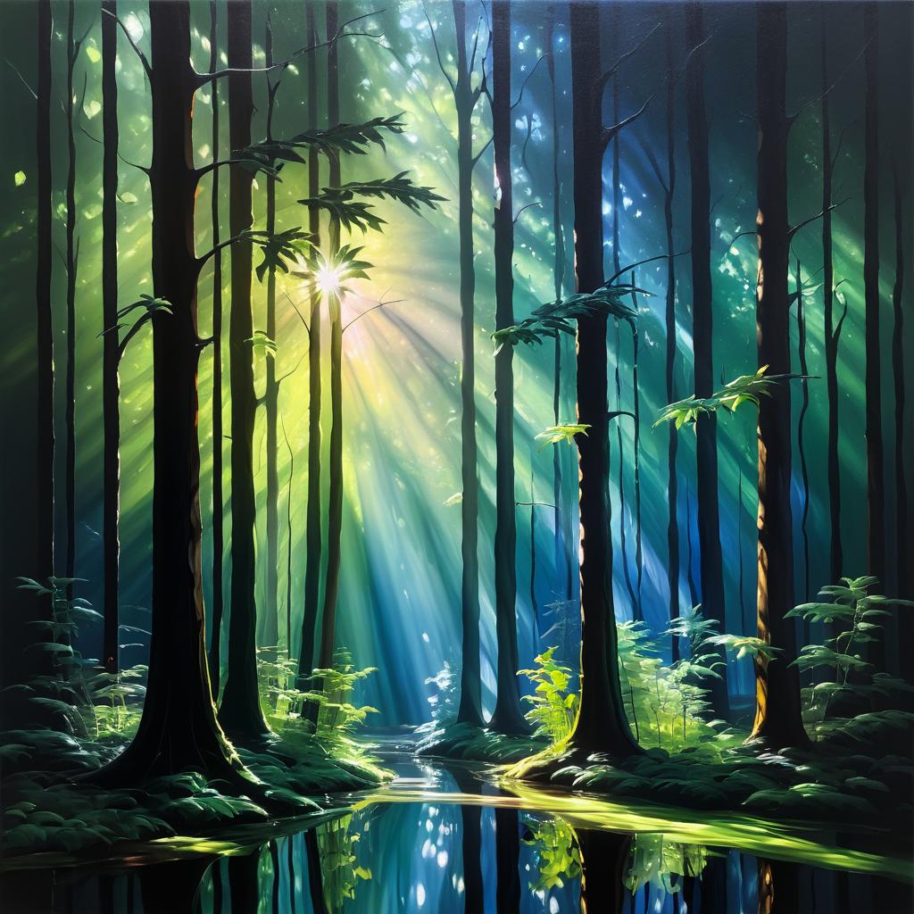 Enchanting Forest in Cinematic Oil Painting