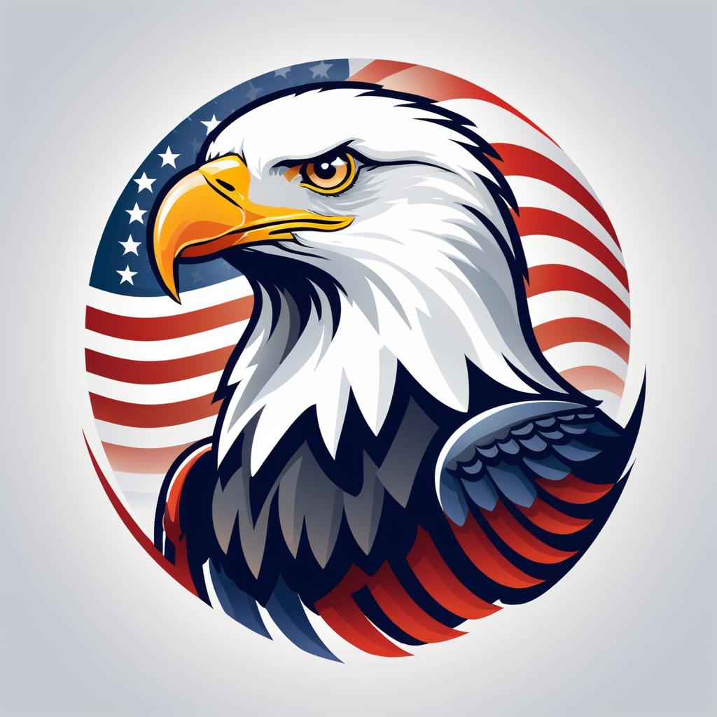 Modern Bald Eagle Logo Design Concept