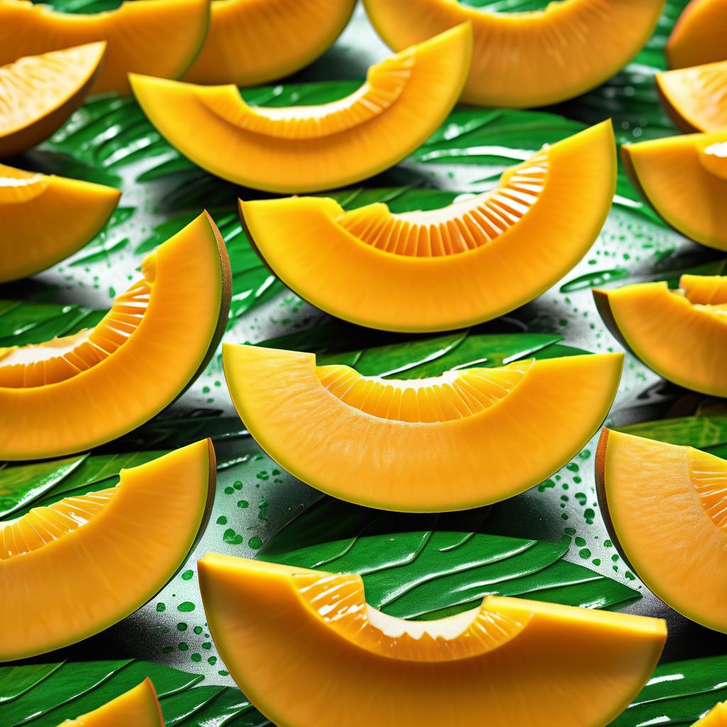 Vibrant Macro Mango Slice Display