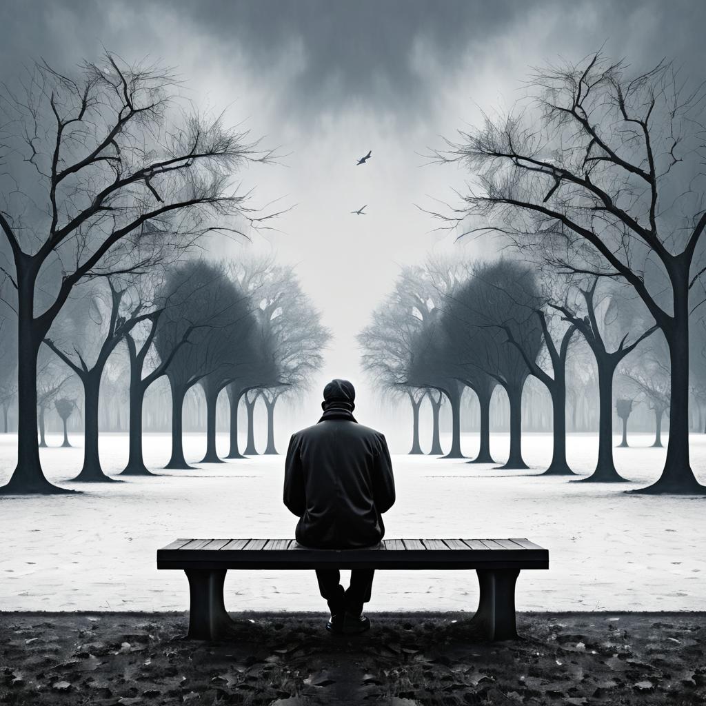 Melancholy Man on a Park Bench