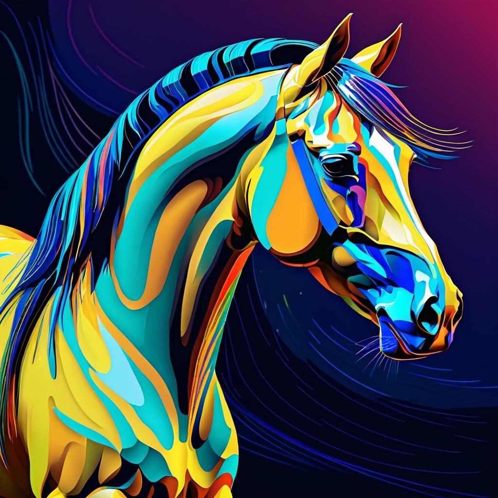 Elegant Van Gogh Inspired Horse Portrait