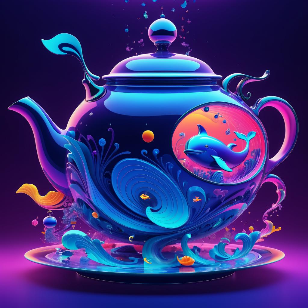 Whale Teapot in Surreal 8K Art