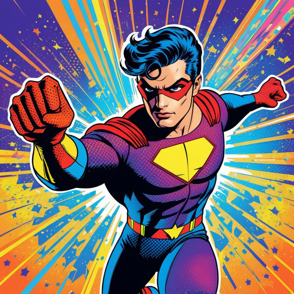 Dynamic Comic Style Superhero Illustration