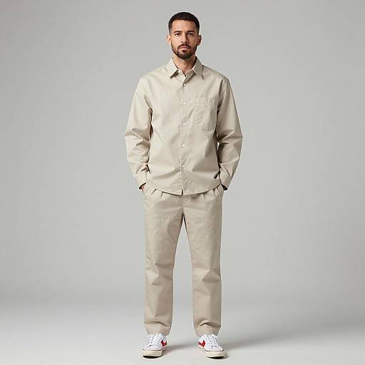 Man in Light Beige Jigsaw Puzzle Outfit