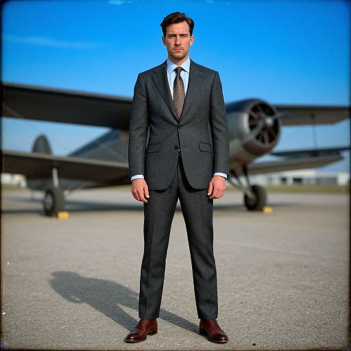 Confident Man in Tailored Suit on Runway