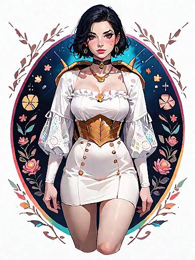 Stylish Glamorous Woman in White Mini Dress