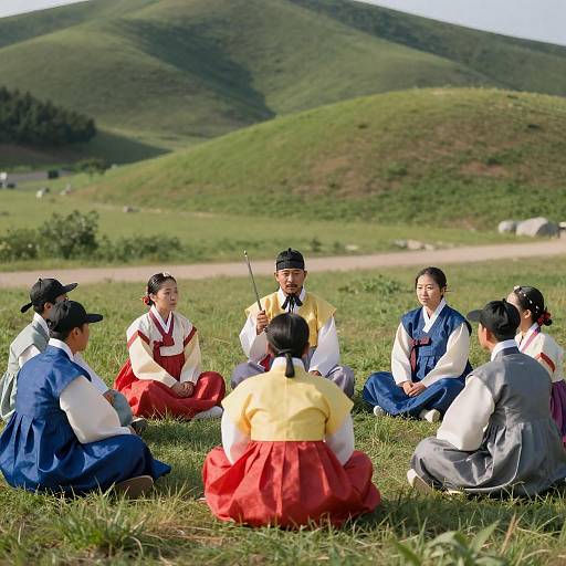Gathering of Friends in Hanboks