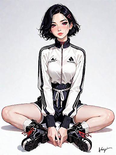 Sporty Chic Girl in Athletic Gear