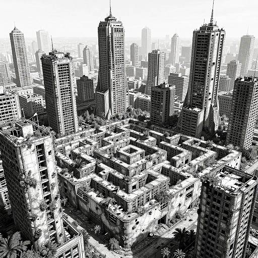 Ink Labyrinth: Derelict Futuristic City Ruins