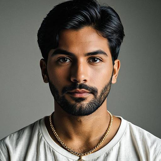 Realistic Portrait of Indian Man with Beard