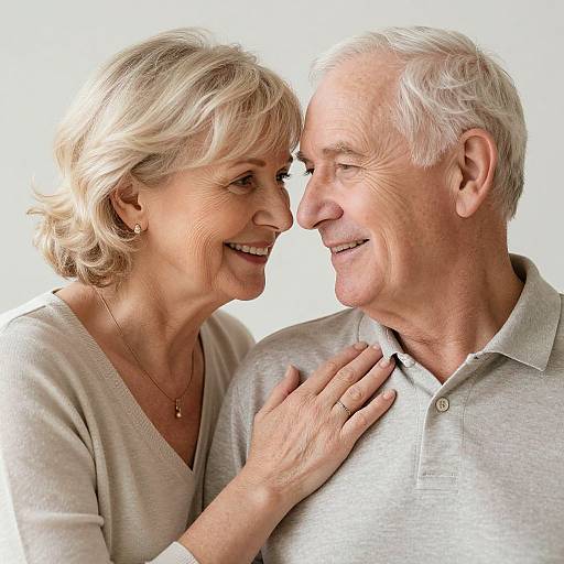Tender Moment Between Elderly Couple