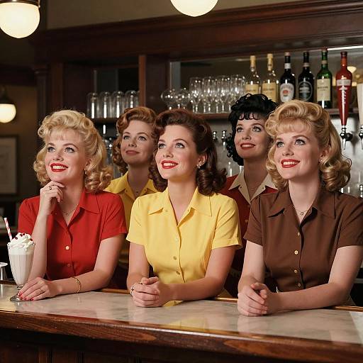 Nostalgic 1960s Bar Scene with Friends