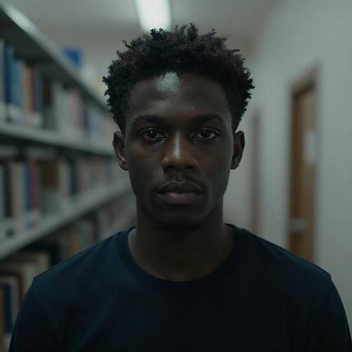 Dimly Lit Portrait of Young Black Man