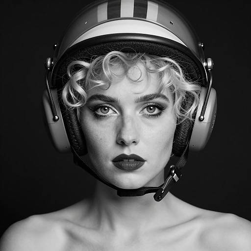 Striking Black and White Portrait of Woman