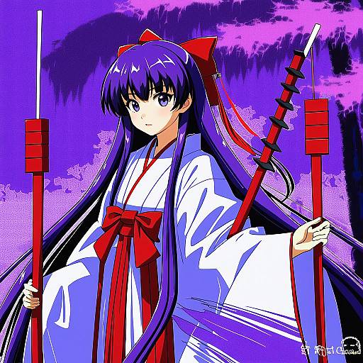 Illustration of Hakurei reimu (pc-98), touhou in the style of C (theta)