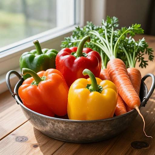 Colorful Bell Peppers and Fresh Vegetables