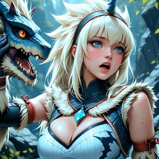 Kirin Armor Character with Blushing Expression