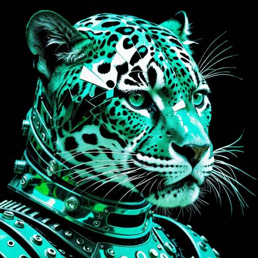 Surreal Metallic Jaguar in Emerald Armor