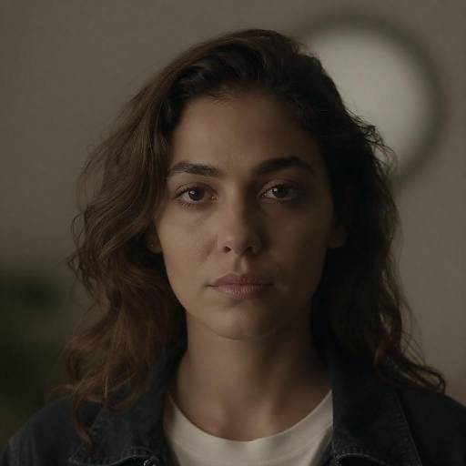 Moody Close-Up of a Brown-Haired Woman