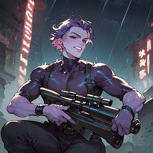 Neon Rain Sniper with Purple Skin