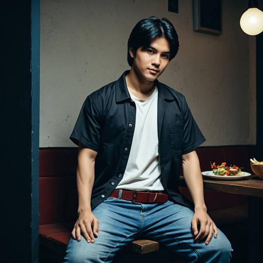 Young man in casual shirt and jeans