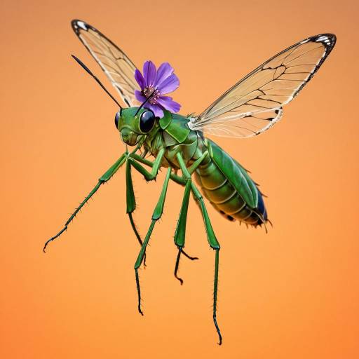 Feminine Insect Creature with Green Wings Feminine Insect Creature with Green Wings