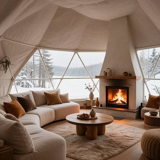 Cozy Geodesic Dome Hygge Interior