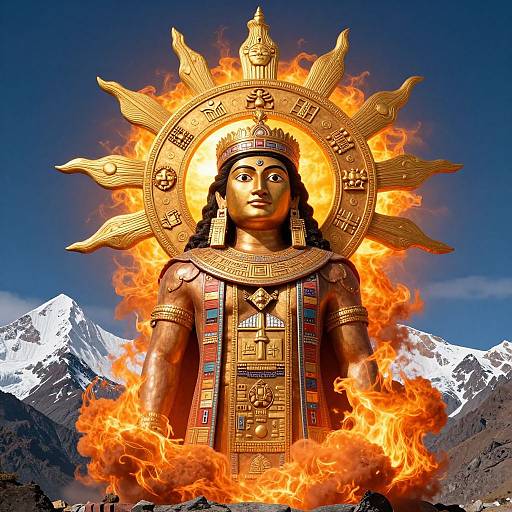 Majestic Inti Sun God Illustration