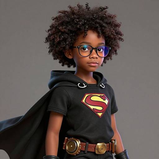 Steampunk Black Teen Superhero Portrait