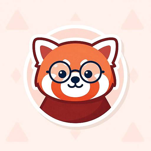 Cheerful Red Panda Minimalist Avatar